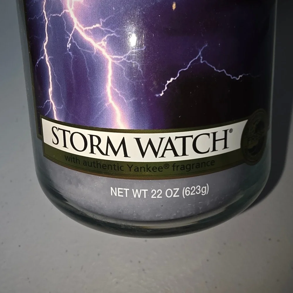 Yankee Candle Storm Watch Large Jar Scented Candle 22 oz Purple Glass Lid 115457